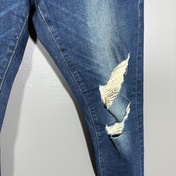 Frame Denim Le Garcon Dark Wash Distressed Boyfriend Jeans - Size 25 - Mid Rise - Picture 4 of 10